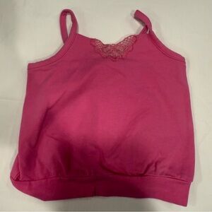 Old Navy Fuchsia Kids Tank with Butterfly Lace Accent Size 6-12 months